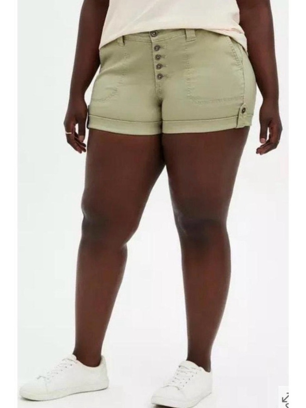 Torrid Stretch Twill Button Fly Military Style Shorts, Size 18